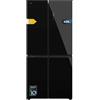 Cecotec Frigorifero Americano 4 Porte Bolero CoolMarket 4D 436 Black Glass E. 436L, Cross Door, Inverter Plus, NoFrost, Metal Cooling, Fast Cooling/Freezing, Classe E, Multi Airflow, Vacanza