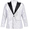 Sinleey Giacca Da Smoking Per Ragazzi Lucida Festiva Con Paillettes E Colletto Revers Abbigliamento Per Matrimonio Festa Halloween Compleanno Argento 5-6 anni