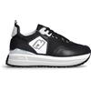 LIU JO BA5013 Maxi Wonder Black Sneakers Moda per Donna in Pelle e Tessuto Bianca Zeppa Alta (Taglia 38)