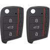 Gianto 2 x Guscio Chiave Compatibile con Volkswagen Golf Serie 7 Seat Leon Ibiza Skoda Octavia A7 T Roc Cover per Telecomando Auto, Custodia in Silicone Gomma Protettiva - Nero
