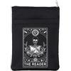 BAUNA The Reader Book Sleeve Tarocchi Card Reader Inspired Book Cover Bookish regalo per gli amanti dei libri regalo lettura regalo gotico romantico regalo scheletro cerniera sacchetto (BL Reader BM)