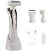 ToneRiso Rasoio Elettrico Donna, 3 in 1 Epilatore Elettrico Donna Senza Fili per corpo, gambe, peli pubici e viso, IPX6 impermeabile e USB ricaricabile, Bianco