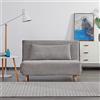 EVERGREENWEB MATERASSI & BEDS EVERGREENWEB Poltrona Letto Trasformabile in Letto Piazza e Mezzo 120x190 con Materasso e Cuscino Imbottito | Divanetto Clic Clac con Schienale Regolabile 2 Posti con Gambe in Legno | Grigio | VELVET