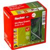 fischer Tasselli di espansione SX Plus Green 8 x 40 S con vite in acciaio inox A2, tasselli sostenibili in 50% materie prime rinnovabili, 4 diffusioni, specialista in materiale solido, 20 tasselli e