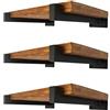 EZYDECOR Set di 6 mensole da 33 cm, supporto per mensola da parete industriale, supporto per scaffale in metallo con bordo, nero