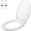 Himimi Sedile WC Copriwater Universale, Himimi Chiusura Ammortizzata Tavoletta WC con Sgancio Rapido, Facile da Pulire, Toilet Seat Bagno in Plastica Antibatterico Bianco O Forma (440 x 375 x 54 mm)