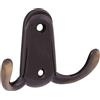 OBF 756151-36 - Gancio per cappotto Canelli patinato, larghezza 17 mm, altezza 86 mm, doppio gancio in zinco pressofuso
