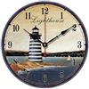 S.W.H SWHONG Orologi da Parete blu Retrò Del Faro,Quarzo Non Ticchettio Orologio in Legno Alimentato a Batteria per il Bagno del Salone,12 Pollici