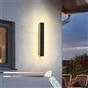 ZTWLEED Applique da Esterno LED Dimmerabile con Telecomando,8W 40CM | Lampada da Parete Lunga Nero 110-240V per Esterno,Ideale per Giardino Villa Balcone Terrazzo Cortile Ingresso Portico