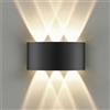 GOOSKI Applique da Parete LED IP65 per Interni ed Esterni, 6W Luce Up & Down con 6 Sorgenti Luminose, 3000K Bianco Caldo, Lampada da Parete in Alluminio per Soggiorno Camera Scale Corridoio