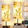 Yeeklab 2 Pezzi Lampada da Comodino Touch Dimmerabile, Abat Jour da Comodino Moderne con 2 Porte di Ricarica USB, Birdie Paralume Lampada da Tavolo per Letto, Camera, Soggiorno