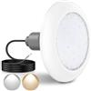 LyLmLe Faro Piscina LED con Filettatura Esterna 2, 18W Lampada LED Piscina 2 Colori Bianco 3000K & 6000K, Ø 242mm, 12V AC Proiettore Piscinas per Prefabbricate Vetroresina Fuori Terra in Acciaio