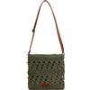 HSTWODE Borsa a tracolla da donna, in paglia, da spiaggia, da donna, in paglia, lavorata a mano, per vacanze all'aperto, Verde Militar, 22*23cm
