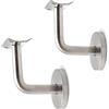 gvivej Supporto Per Corrimano, Supporto Per Corrimano in Acciaio Inox, Attacco Per Corrimano, Per Ringhiere Supporto A Parete in Legno Con Rosone Di Copertura (2 Pezzi)