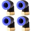 ANGEEK set da 4 pezzi, 10 mm - 1/8, raccordi pneumatici a gomito a 90° con filettatura interna PT, adatti per il collegamento rapido di tubi flessibili, accessori compressori d'aria
