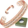 Wollet Braccialetto magnetico da uomo, in rame da donna, con 18 potenti magneti in confezione regalo (CPB-1057 x 18)