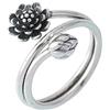 Helen de Lete - Anello aperto in argento Sterling con loto nero