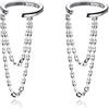 Reffeer Orecchini a polsino in argento Sterling 925 massiccio, da donna, per cartilagine e elica, 1.4 inch, Argento sterling, Nessuna pietra preziosa
