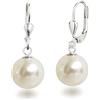 Schöner-SD SD, Bellissimi orecchini pendenti con perle, in argento 925, con perle rotonde dalla dimensione di 10 mm e Argento, colore: bianco crema, cod. OH-Ku10-w