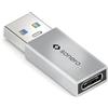 Sonero Adattatore da USB C a USB A, ricarica rapida 3A 15W, trasferimento dati 3.2 Gen1 10 Gbps, OTG, compatibile con iPhone, Samsung Galaxy, Watch, Google Pixel e molti altri, argento