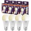 OSRAM Lampada LED SMART A60, forma lampadina E27, 9W ZigBee 3.0, dimmerabile 2700K bianco caldo, controllo tramite app, Alexa, Google Assistant,4-Pack