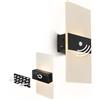 BRILONER Sticklights - Lampada parete senza fili con rilevatore di movimento, batteria ricaricabile, staccabile magneticamente, applique a batteria, applique da interno, 22x4x10 cm, nero