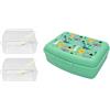 NERTHUS FIH 1293 Lunchbox per bambini dinosauri, leggera e facile da pulire con 2 divisori e forchetta