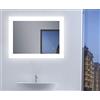 Talos - Specchio da bagno con illuminazione, 80 x 60 cm, colore: Bianco