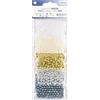 GLOREX Kit Perline, Bianco/Argento/Oro, 6mm