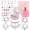 Emibele Ragazze Perline Charm Kit Braccialetti Con Scatola Gioielli Portatile, Kit Creazione Gioielli Per Bambini Età 5 6 7 8-12, DIY Artigianato Giocattoli Per Ragazze Regalo Per San Valentino Natale