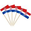 AhfuLife 100 Bandiera Stuzzicadenti Croazia da Cocktail, Bandiere Stuzzicadenti per Panini, Cibo, Tazze di Carta, Torte, Frutta, Stoviglie, Forniture per Feste, Decorazioni Bar (100 pezzi, Croazia)