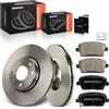 Frankberg 1 set freni incl. 2 dischi freno + 4 pastiglie freno anteriori | 0990781X; Compatibile con: Clio III box/hatchback SB SR, Logan MCV KS, Logan Pick-up USA, Modalità/Grand Mode F/JP0