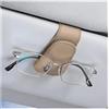 CGEAMDY Porta Occhiali da Sole Auto, Supporto Universale per Occhiali da Sole in Pelle per Auto con Chiusura Magnetica, Accessori per Auto per Contenere Occhiali da Sole Carte E Biglietti (Beige)