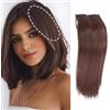 XFSRG Extension Clipin Invisibili 100% Capelli Veri 20cm Lisce per Donne e Ragazze Facili da Applicare, Effetto Naturale（Chiaretto）