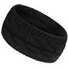 Camelliass Fascia per capelli da donna, foderata in pile, calda, lavorata a maglia, spessa, termica, elastica per capelli (nero)