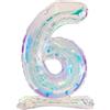 Folat 62951 Palloncino numeri 6 Iridescente 72 cm - Senza elio - Decorazioni per Compleanno, Baby shower, Matrimoni e Anniversario