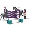 SCHLEICH Horse Club | L'Allenamento di Lisa al torneo 42776 | Set con Cavallo, Puledro, Figura snodata Lisa, Ostacoli & Accessori Equitazione | Giocattolo Cavalli dai 5 Anni | 7 Pezzi