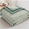 Generic Coperta per letto a quadri in cotone lavato, leggera trapunta estiva per letto singolo, matrimoniale, con imbottitura interna in morbida microfibra, per tutte le stagioni, inserto alternativo,