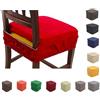 Russo Tessuti Set 6 Cuscini Sedia Coprisedia Imbottiti Vesto Molla Loneta Elastico Color 40x40 Lucy Rosso
