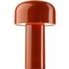FLOS Bellhop Table Lampada da Tavolo Senza Fili Ricaricabile, Lampada Design da E. Barber e J. Osgerby, Lampada Led Dimmerabile 4 Step, Cavo Micro USB-C, 2.5 W, 100-240/5 V, 125x210 mm, Rosso Mattone