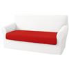 BIANCALUNA | Copri Cuscino Singolo Maxi Estensibili da 160 a 220 cm | Tessuto Bi-elastico Genius 4D Antimacchia | Coordinabile con Copridivano e Copripoltrona | Lavabile in Lavatrice (ROSSO)