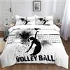 XCQHZYQ Set Copripiumino Letto Matrimoniale 200x200 cm Giocatore Di Pallavolo Tema Sportivo 1 x Copripiumino e 2 x Federe 50x75 cm Biancheria da Letto Cotone Poliestere per Ragazzi e Ragazze