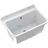 GRANITAN Lavandino da Esterno Moderno per Garage e Lavanderia - Lavatoio per Installazione Interna ed Esterna - Pilozzo da Esterno Giardino - 61x41x30 cm - Bianco LUX