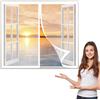 AMZERO Tenda Zanzariera Magnetica Finestra 100 x 170 cm, Mesh Magnetico, Impedendo Agli Insetti di Entrare per Porte Premium Portafinestra, Bianco