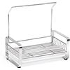 TJLVYCNB Mensole da bagno Scaffale portaoggetti for lavello da cucina ， Supporto for organizer pratico durevole in acciaio inossidabile 304 ， Staffa for spazzola for lavapavimenti a sfera pulita in spugna(Silv