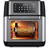 Innsky Friggitrice ad Aria 10L con Forno, Air Fryer XXL con LED Touch, 10 Funzioni (Griglia, Disidratatore, Pizza), 80-200°C, Cucina Senza Olio, 1500W, 6 Accessori e Ricettario