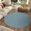 TAPISO Nizza Tappeto Rotondo Soggiorno Pelo Corto Antiscivolo Lavabile Design Moderno Monocolore Tinta Unita Tonalità Blu Grigio Salotto Camera Sala Oeko-Tex 100 x 100 cm