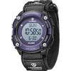 Timever Orologio da polso da uomo con cinturino in nylon, impermeabile, 5 ATM, orologio sportivo con allarme, cronometro, data, luce, 02 Nero Viola