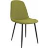 CLP Sedia da Pranzo Imbottita Maryam, Sedia da Cucina con Schienale e Telaio in Metallo Nero, Portata Fino a 150 kg, Colore:Verde, Materiale:Stoffa
