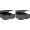 HOMCOM Set da 2 Comodini Sospesi da Camera da Letto, Comodini da Camera da Letto Moderni, con Cassetto e Mensola Superiore in Legno, 35x32x22.5cm, Nero Lucido